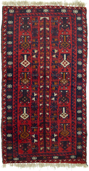 Belutsch Teppich 130 x 74 cm - rot