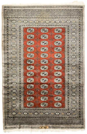 Afghan Teppich - Buchara 200 x 132 cm - silber