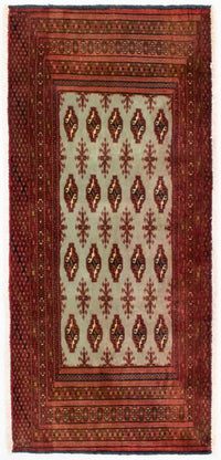 Turkaman Teppich 100 x 50 cm - rot