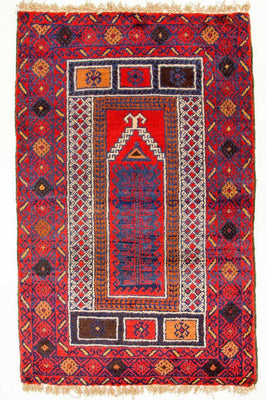 Belutsch Teppich 125 x 79 cm - rot