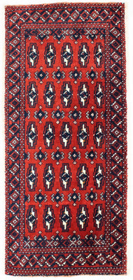 Turkaman Teppich 100 x 50 cm - rot