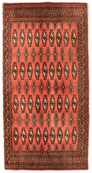 Turkaman Teppich 100 x 50 cm - rost