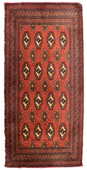 Turkaman Teppich 100 x 50 cm - rost