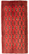 Turkaman Teppich 50x100cm - Orientteppich - Läufer / Rot / 50 x 100 cm Läufer
