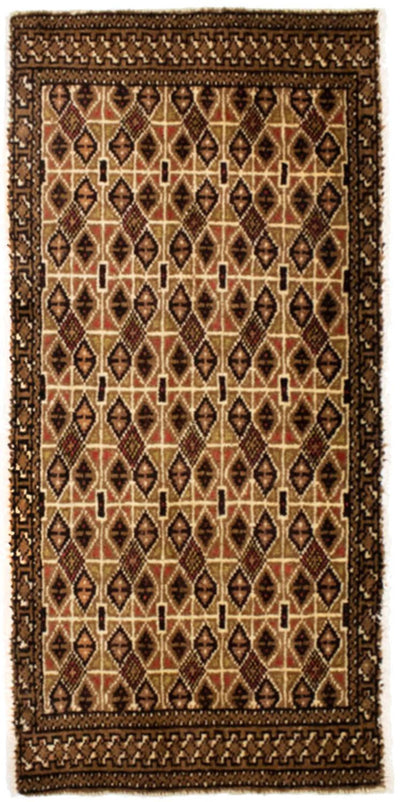 Turkaman Teppich 50x100cm - Orientteppich