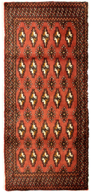 Turkaman Teppich 130 x 60 cm - rost