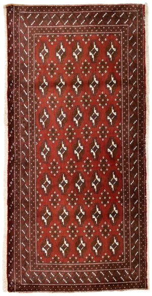 Turkaman Teppich 130 x 60 cm - rot