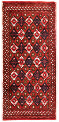 Turkaman Teppich 130 x 60 cm - rot