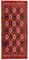 Turkaman Teppich 60x130cm - Orientteppich - Rechteckig / Rot / 60 x 130 cm Rechteckig