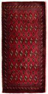 Turkaman Teppich 60x130cm - Orientteppich - Rechteckig / Rot / 60 x 130 cm Rechteckig