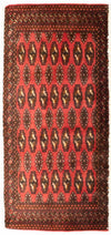 Turkaman Teppich 50x100cm - Orientteppich - Läufer / Rot / 50 x 100 cm Läufer