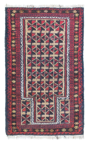 Belutsch Teppich 129 x 78 cm - blau