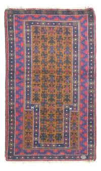 Belutsch Teppich 140 x 76 cm - blau