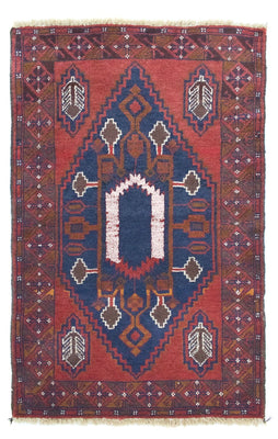 Belutsch Teppich 131 x 82 cm - blau