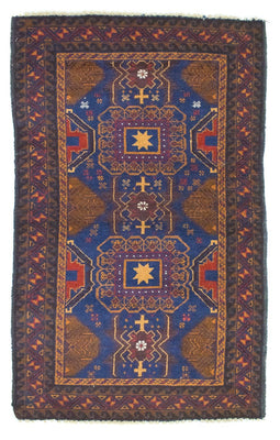 Belutsch Teppich 137 x 81 cm - blau