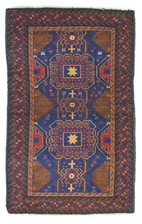Belutsch Teppich 137 x 81 cm - blau