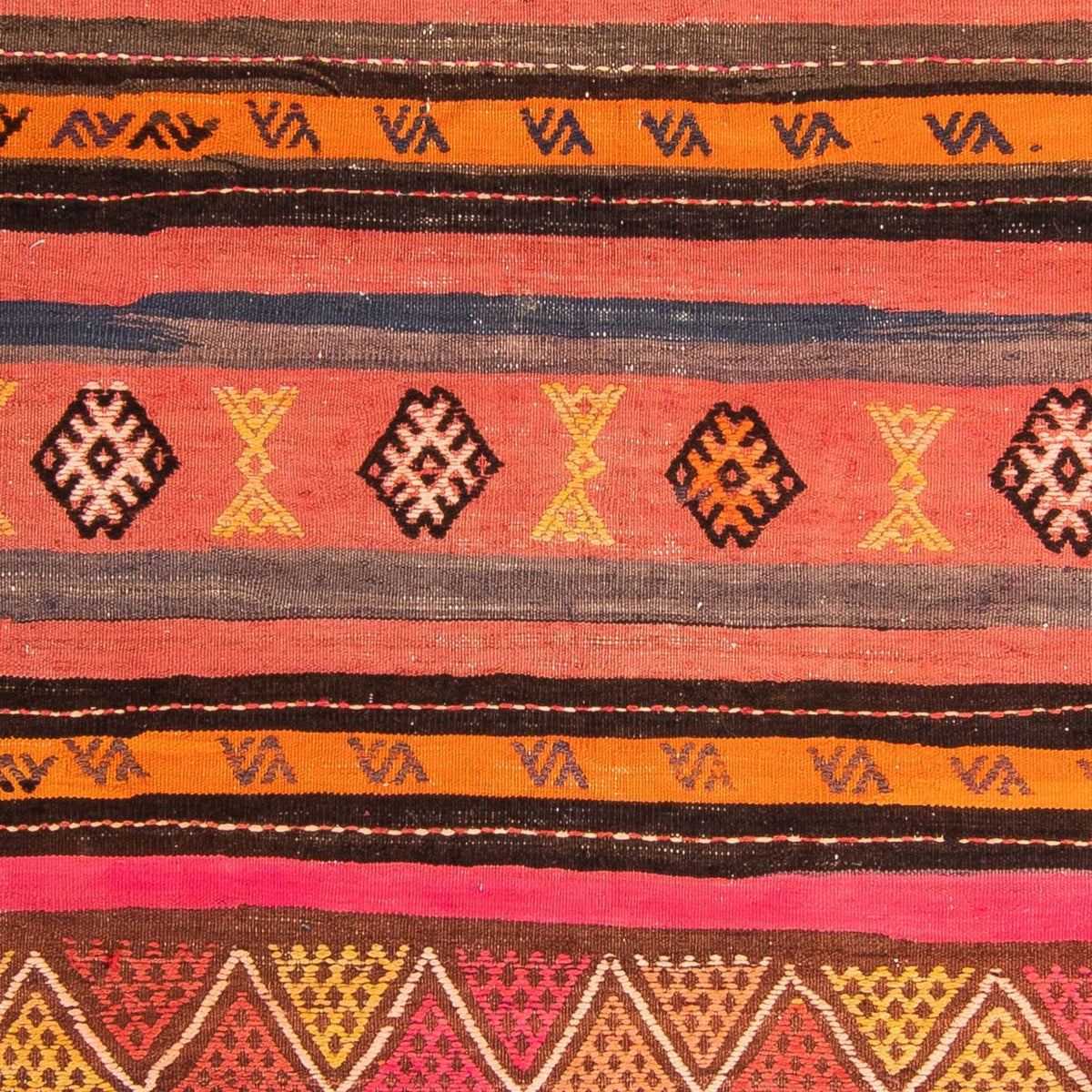 Kelim Teppich - Old 150 x 135 cm - mehrfarbig