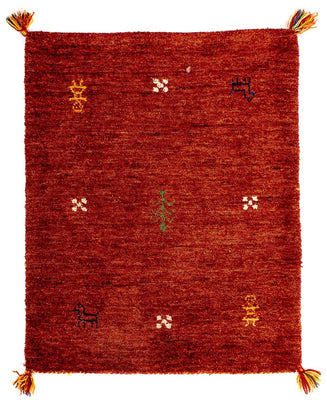 Gabbeh Teppich - Indus 90 x 60 cm - dunkelrot