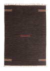 Kelim Modern Teppich 132x195cm - Rechteckig / Dunkelbraun / 132 x 195 cm Rechteckig