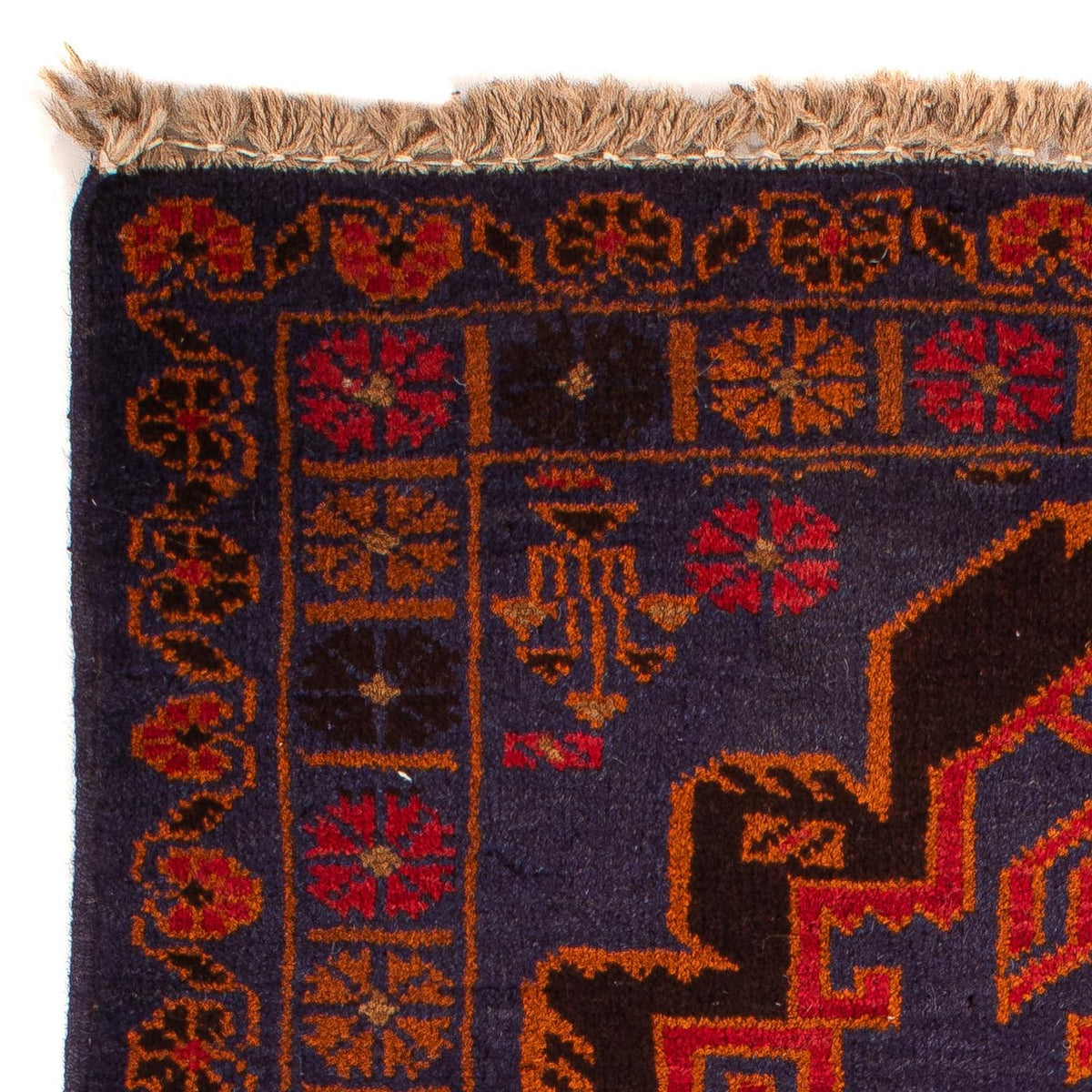 Belutsch Teppich 133 x 76 cm - dunkelblau
