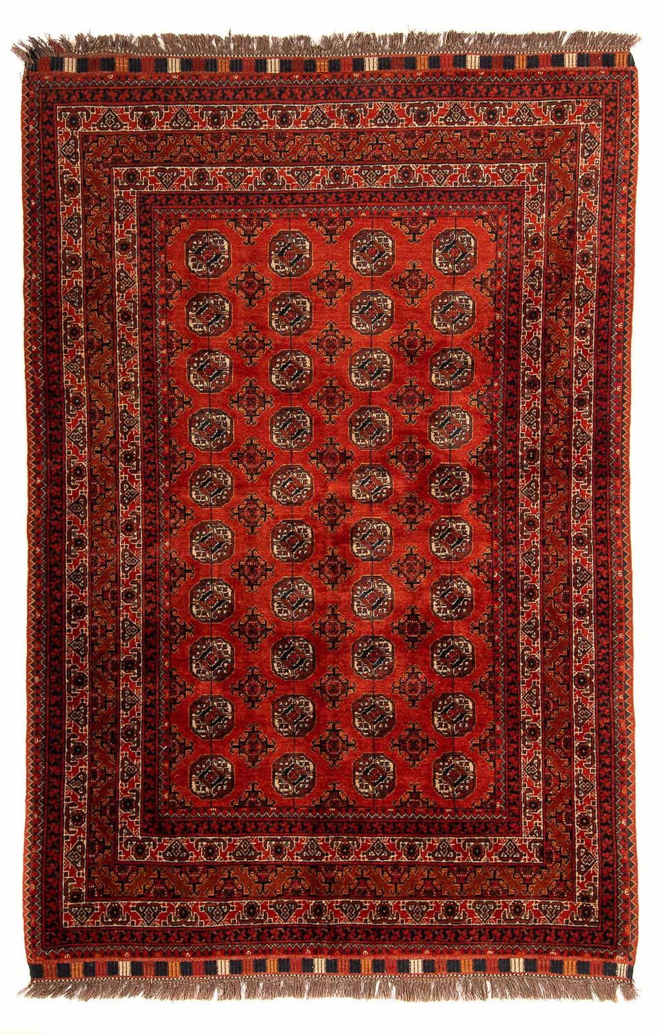 Afghan Teppich - Buchara 199 x 124 cm - dunkelrot