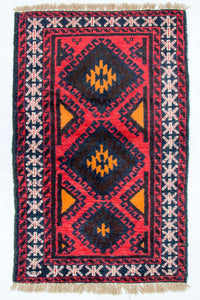 Belutsch Teppich 136 x 76 cm - rot