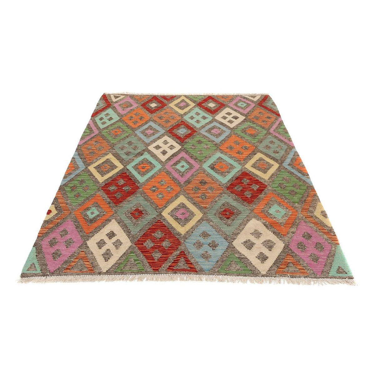 Kelim Teppich - Splash 194 x 151 cm - mehrfarbig