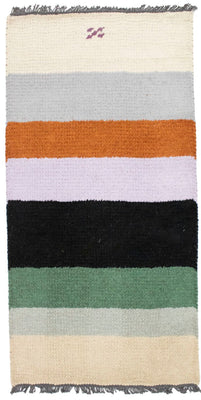 Nepal Teppich 140 x 70 cm - mehrfarbig