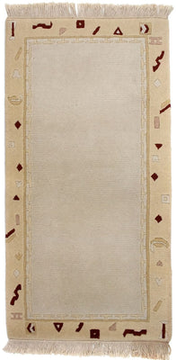 Nepal Teppich 140 x 70 cm - beige