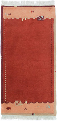 Nepal Teppich 140 x 70 cm - orange