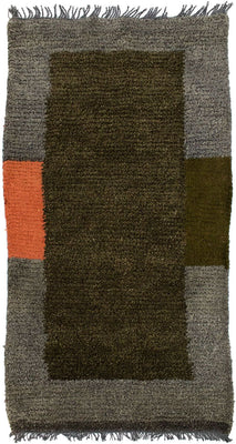 Nepal Teppich 140 x 70 cm - grün