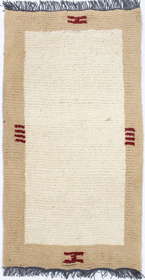 Nepal Teppich 140 x 70 cm - beige