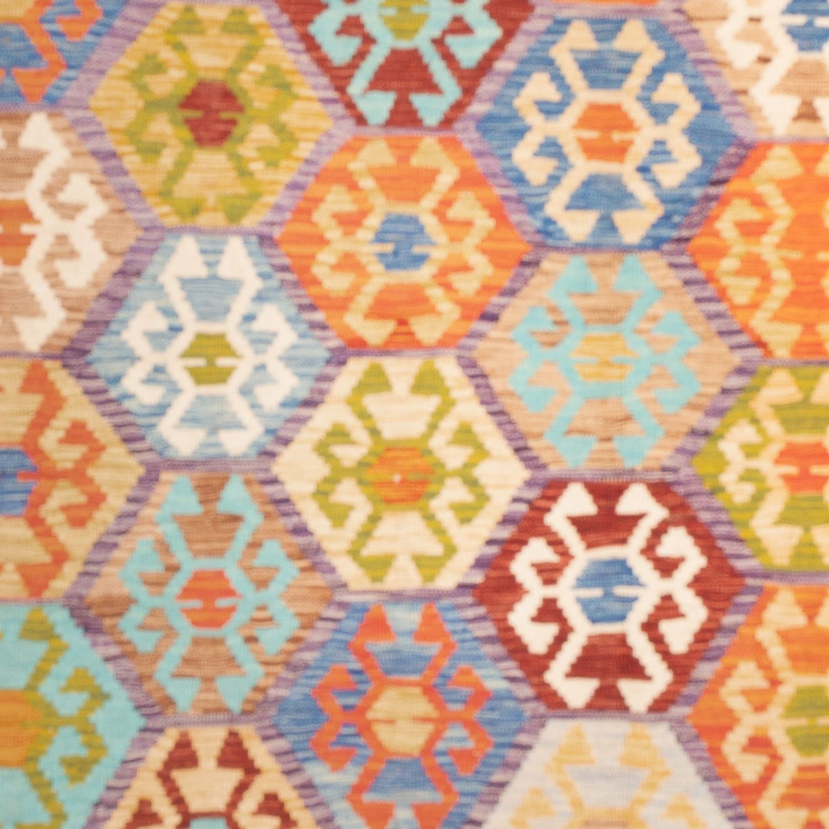 Kelim Teppich - Splash quadratisch  - 201 x 189 cm - mehrfarbig