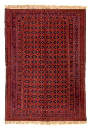 Afghan Teppich - Buchara 204 x 145 cm - dunkelrot