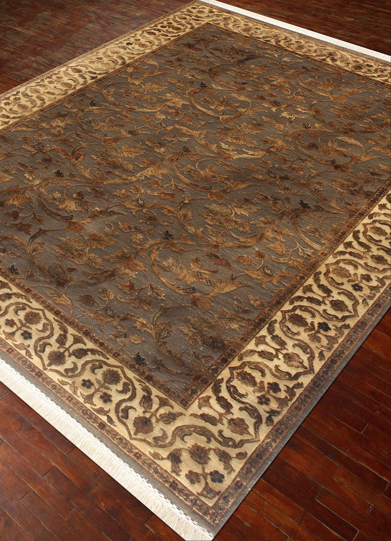 Wollteppich - 90 x 60 cm - dunkelbeige