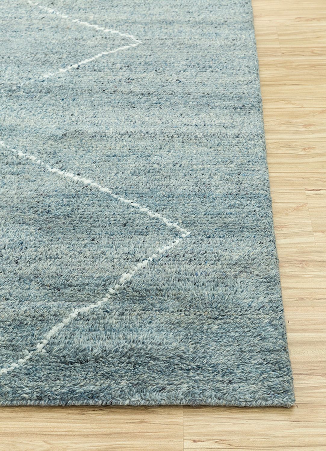 Wollteppich - 240 x 150 cm - petrolblau