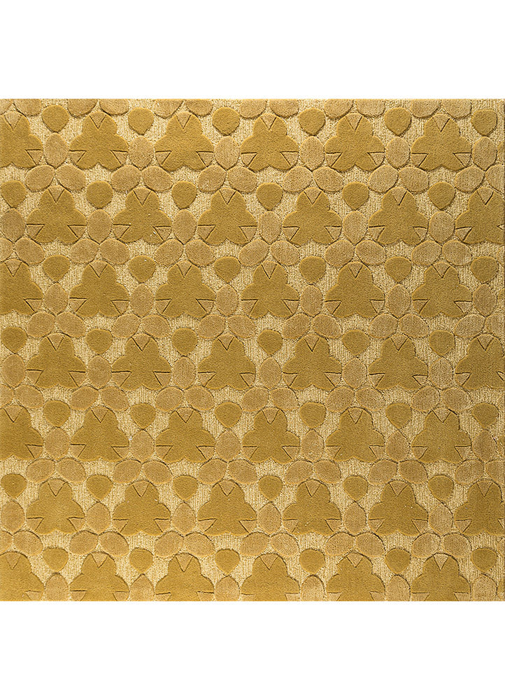 Wollteppich quadratisch  - 180 x 180 cm - gold