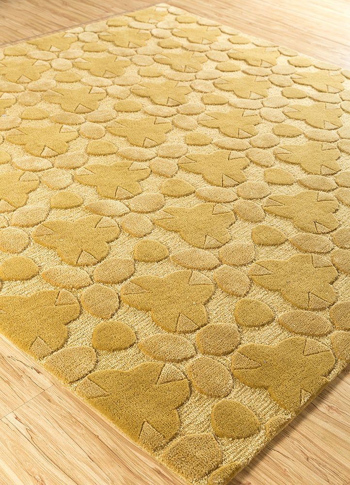 Wollteppich quadratisch  - 180 x 180 cm - gold