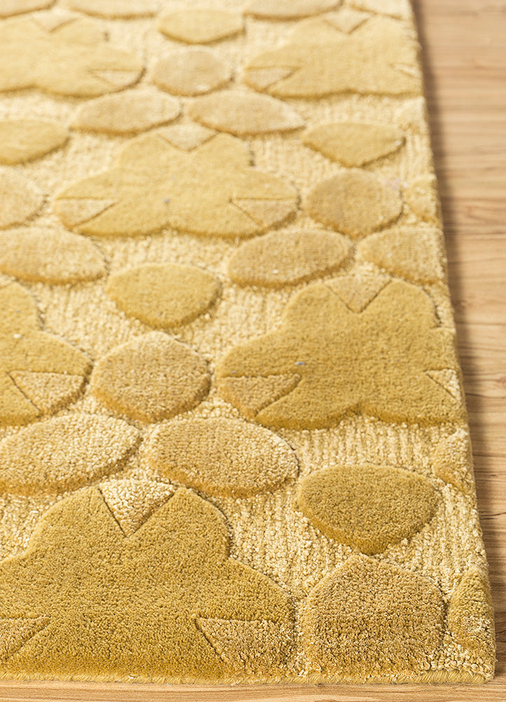 Wollteppich quadratisch  - 180 x 180 cm - gold