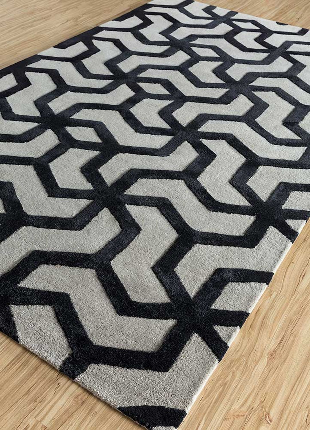 Wollteppich - 240 x 150 cm - grau