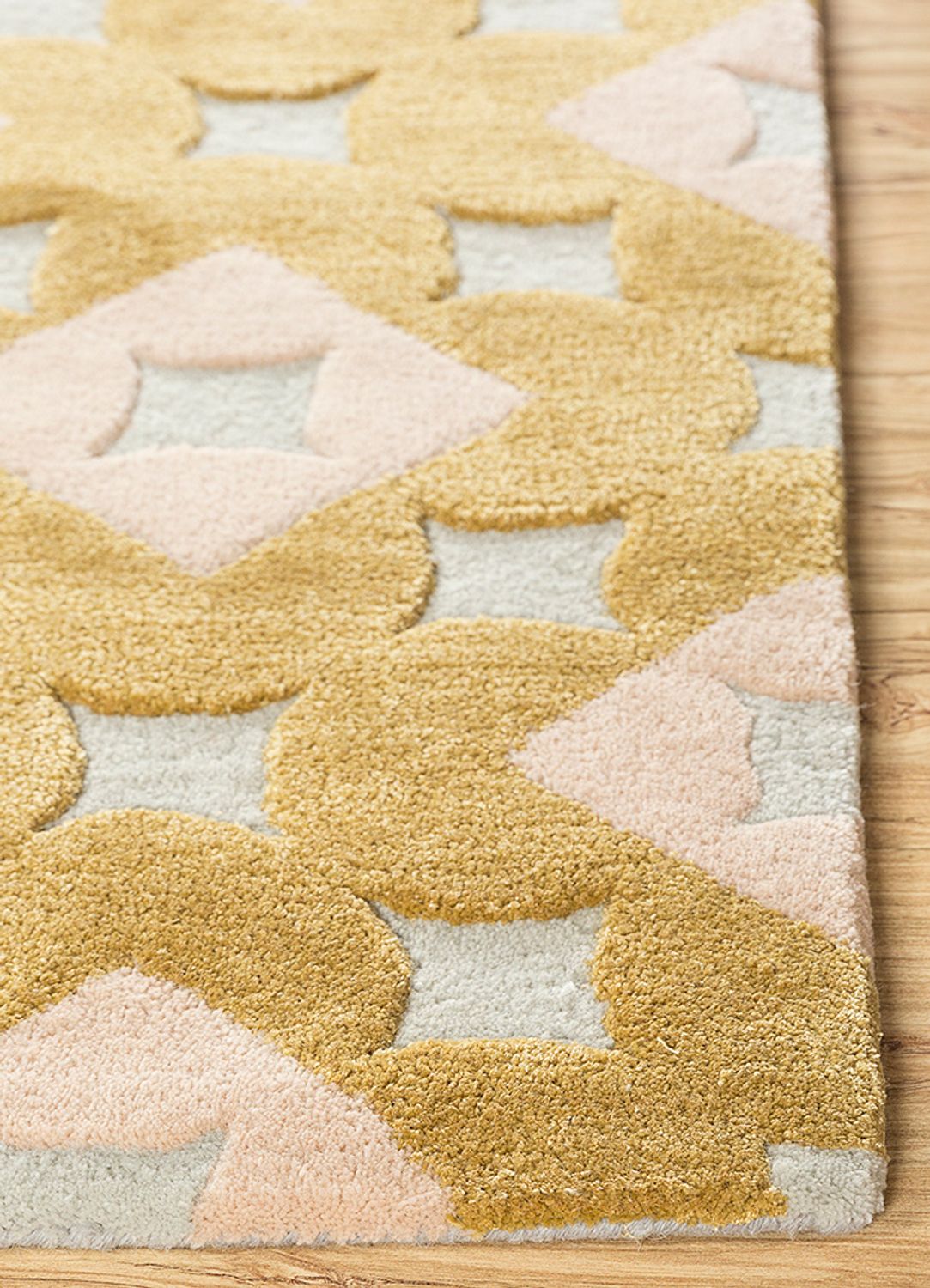 Wollteppich quadratisch  - 180 x 180 cm - gold