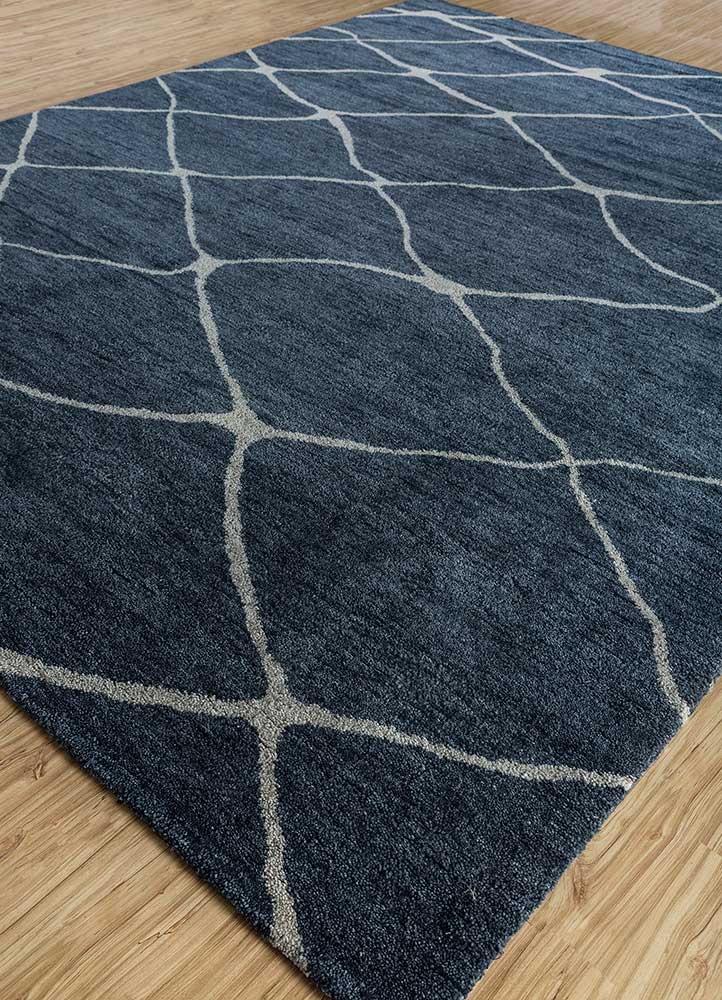 Wollteppich - 300 x 240 cm - blau