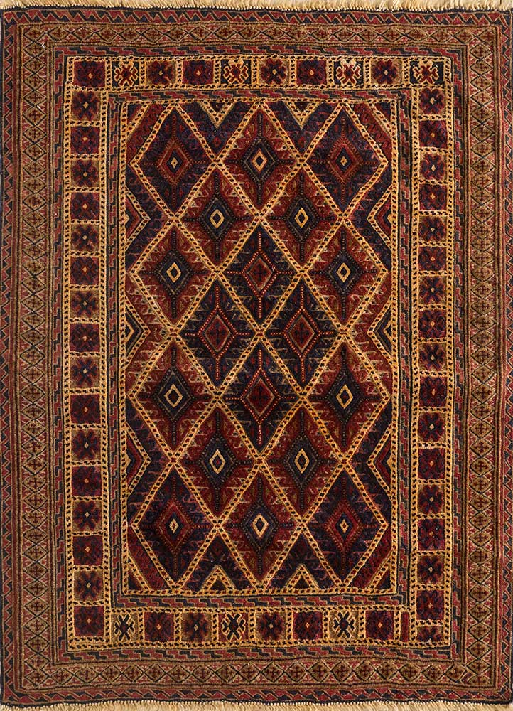 Wollteppich quadratisch  - 120 x 120 cm - gold