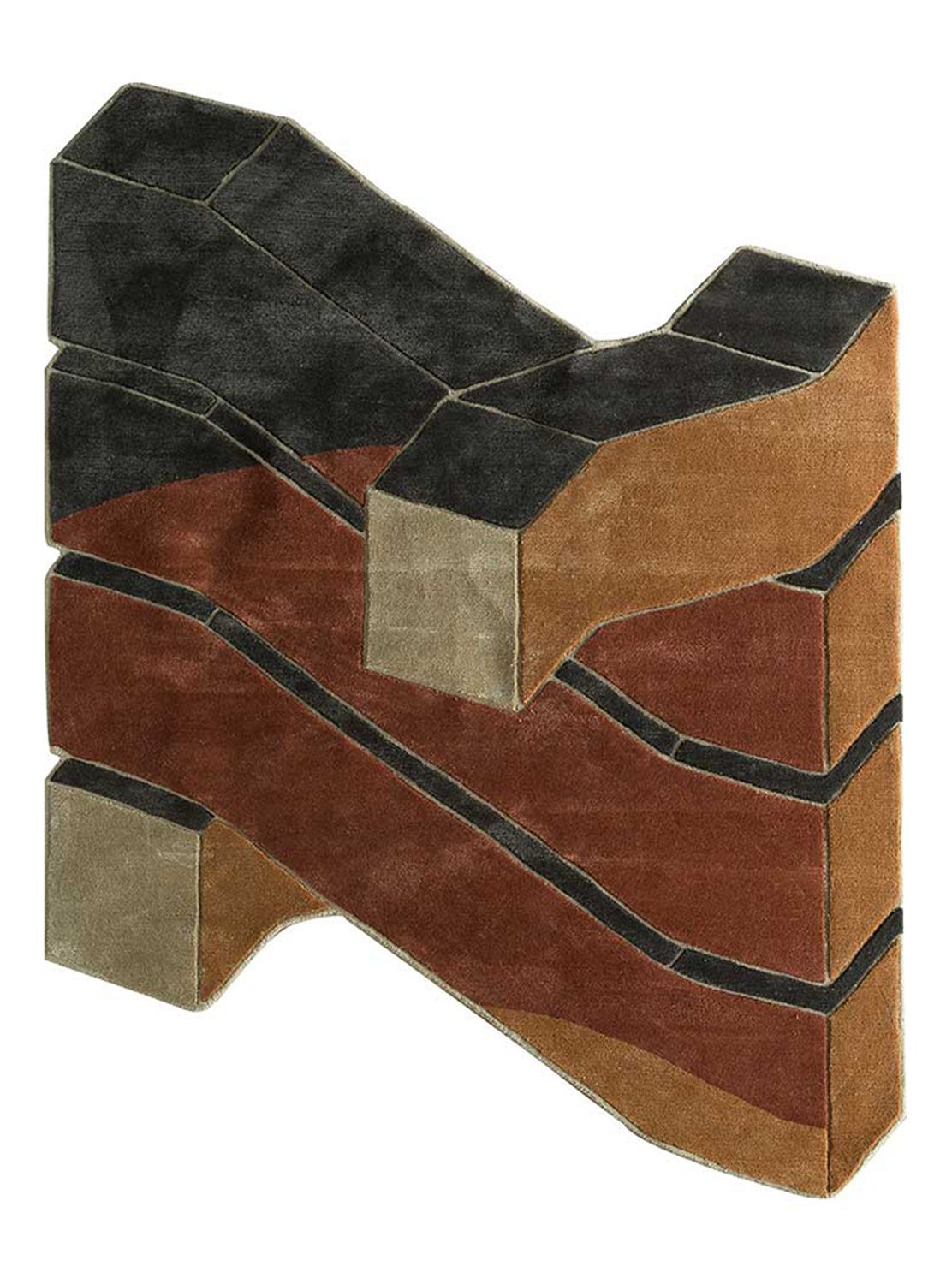 Wollteppich sonderform  - 240 x 180 cm - mehrfarbig