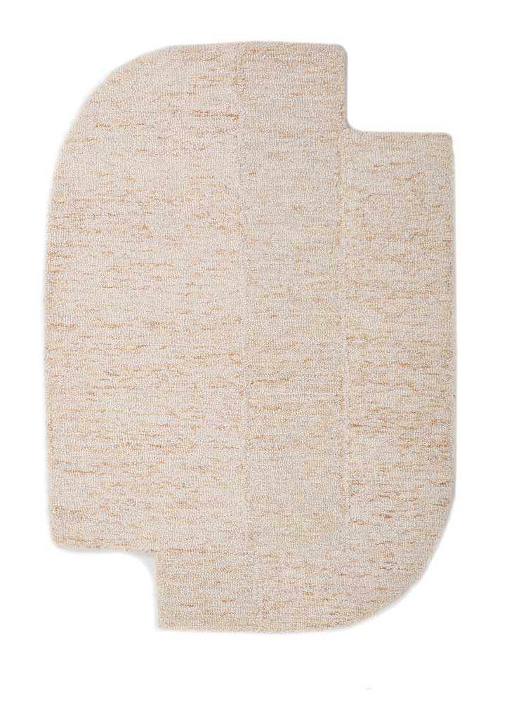 Wollteppich - 90 x 60 cm - hellbeige