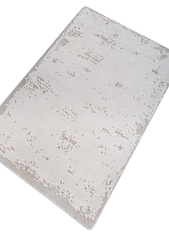 Wollteppich - 90 x 60 cm - silber
