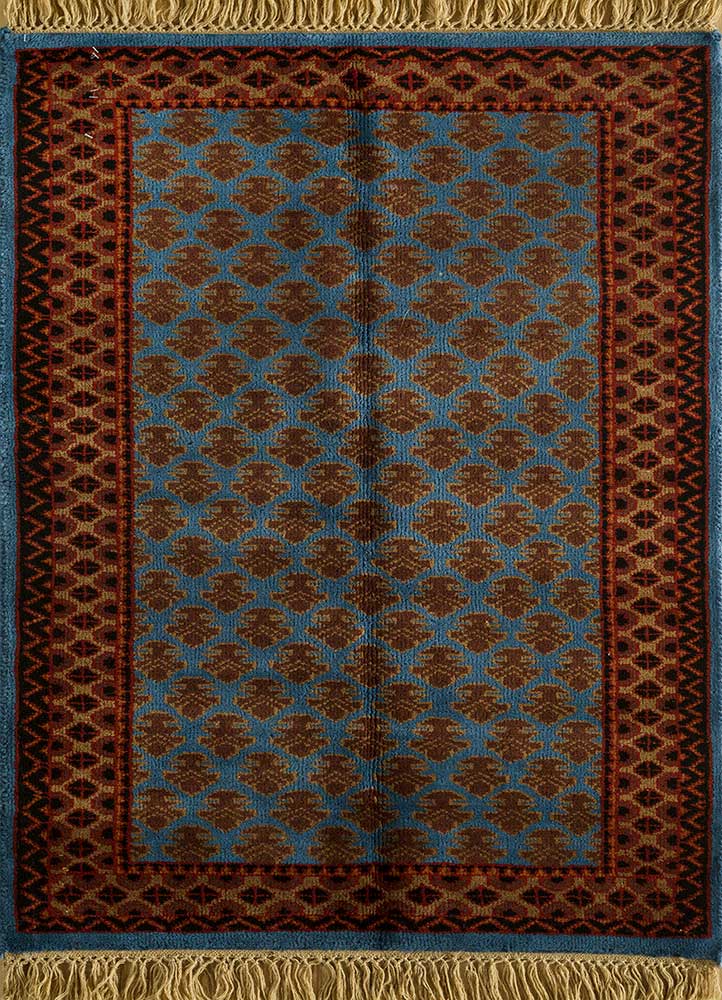 Wollteppich - 120 x 75 cm - blau