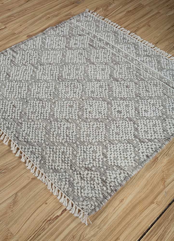 Wollteppich quadratisch  - 75 x 75 cm - beige
