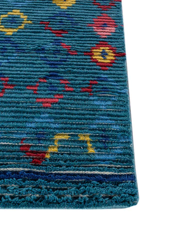 Wollteppich - 150 x 90 cm - blau