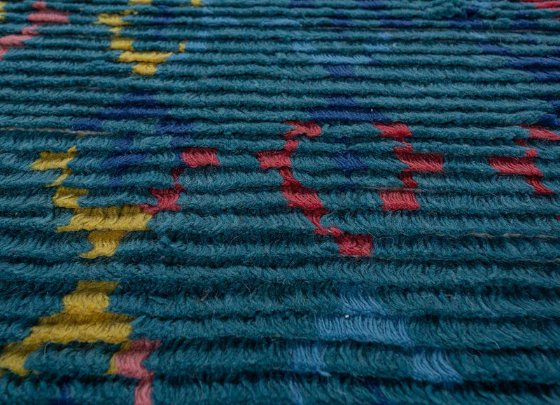 Wollteppich - 150 x 90 cm - blau